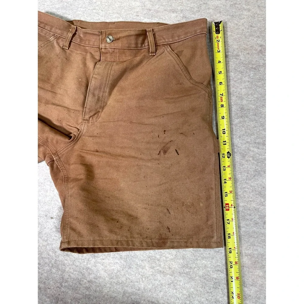 Carhartt Washed Duck Work Carpenter Shorts Mens 36 Brown Cotton Logo High Rise